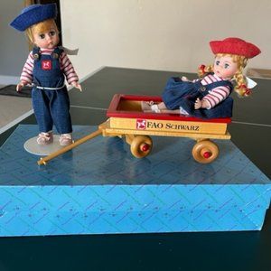"Diana & David" Madame Alexander Doll Set with wagon and original box